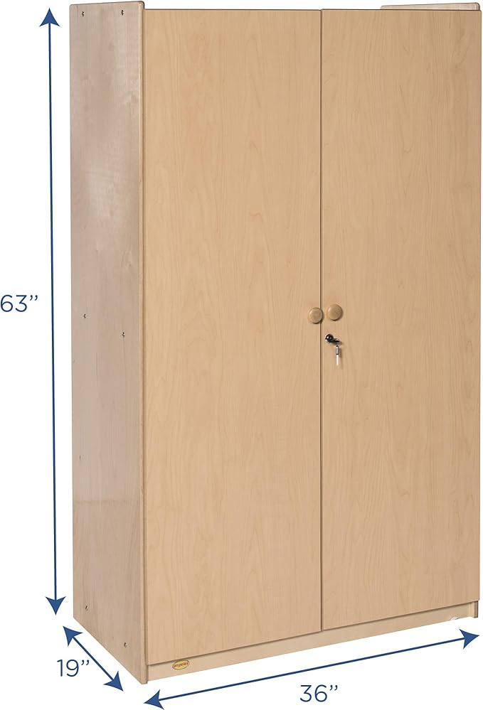 Angeles Value Line Teacher's Storage Cabinet, Classroom Shelves and Daycare Furniture, Lockable Storage Cabinet, 36" L x 19" W x 63" H-CubbioJoy