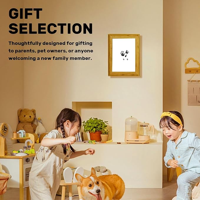 4-Pack Inkless Baby Hand and Footprint Kit with Mess-Free Ink Pad – Baby Safe Ink Pad for Hand, Foot & Paw Prints – Newborn Footprint & Paw Print Kit for Dogs and Cats – 16 Cards(Jet Black, L)-CubbioJoy