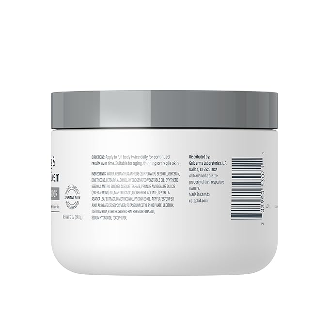 Cetaphil Skin Activator Hydrating & Firming Body Cream 12oz, Mandelic Acid (AHA) and Centella Asiatica (CICA) Cream, Hydrates and Firms Aging Skin, Anti-Aging Skin Care, 12 oz-CubbioJoy
