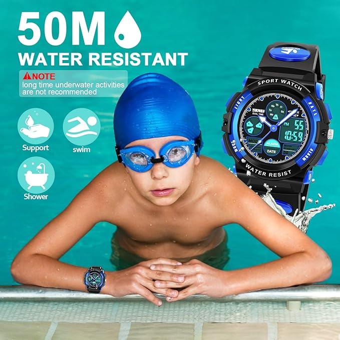 ATIMO LED Multi Function Waterproof Watch for Kids - Kids Gifts-CubbioJoy