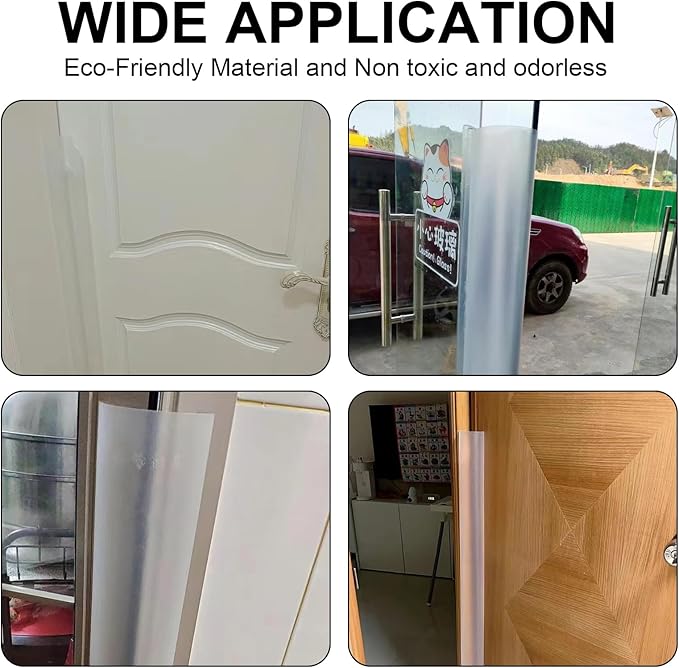 2 PCS Door Pinch Guard for Baby Proofing, Door Protector for Kids Finger Pinch Guard, Door Hinge Cover Door Jam Shield for Child Safety (Frosted 47.24 x 6.69inch)-CubbioJoy