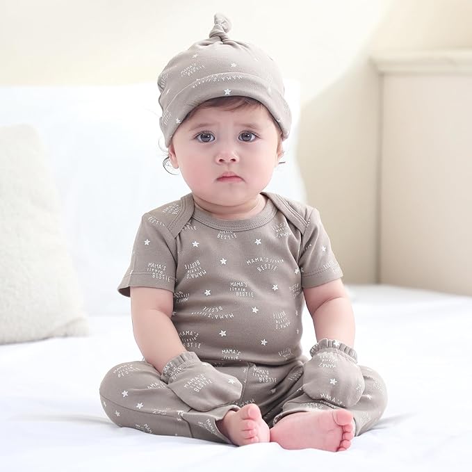 Baby Hats Mittens and Socks Set Cotton Newborn Hat Beanie Soft Infant Girls Boys Caps Gloves 0-6 month-CubbioJoy