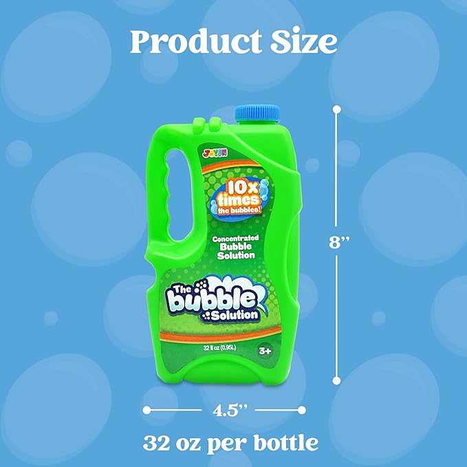 JOYIN 32 oz Concentrated Bubble Solution (Green) for Kids, Boys and Girls Summer Game, Party Favors, Summer Outdoor Fun, Pretend-Play Toys, Educational Toys, and School Classroom Prizes-CubbioJoy
