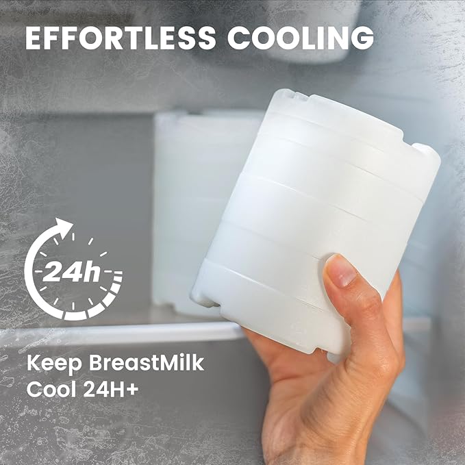 22oz Breast Milk Cooler for Work and Travel, 24 Hours All-Day Cooling, Large Capacity Portable Breastmilk Chiller with 2pcs Breastmilk Storage Bottle, Baby Feeding Essentials-CubbioJoy