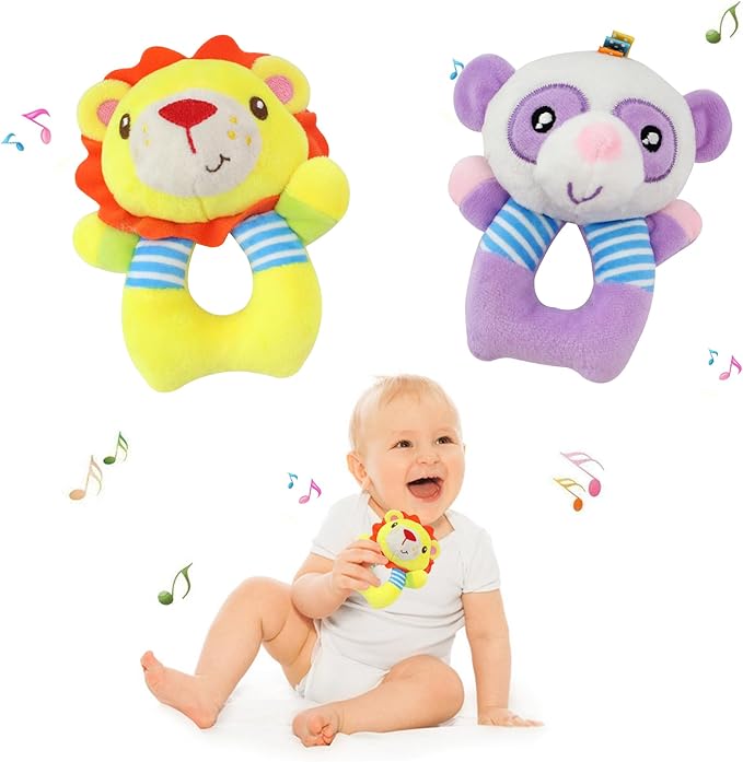 BLOOBLOOMAX Sock rattles for Babies 0-24 Months Baby Animal Foot Finder Educational Toys-CubbioJoy