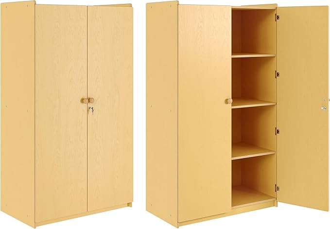 Angeles Value Line Teacher's Storage Cabinet, Classroom Shelves and Daycare Furniture, Lockable Storage Cabinet, 36" L x 19" W x 63" H-CubbioJoy