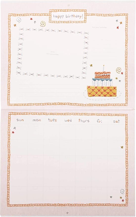 C.R. Gibson Animals 'Hello World' Baby Calendar Baby First Year Tracker, 11'' W x 18'' H-CubbioJoy