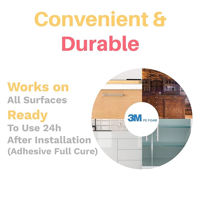 Inaya 16-Pack Cabinet Locks, Child Safety Latches - Baby Proofing Cabinets and Drawer Locks - 3M Adhesive - No Drilling & No Tools Required - Child Proof Your Home-CubbioJoy