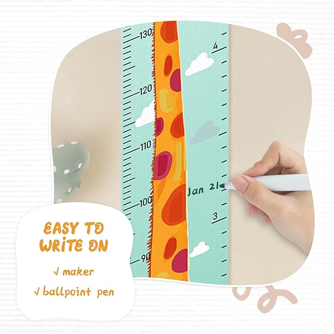 Customize Name Kids Height Chart for Wall, Giraffe Growth Chart for Wall, Kids Growth & Measuring Chart in Inches, Fun & Stylish Height Tracker for Children, Nursery Decor Essentials-CubbioJoy