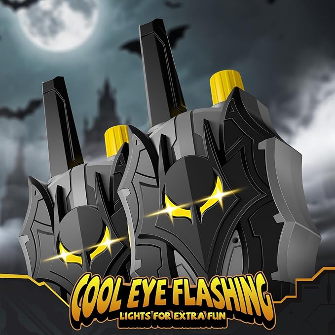 Bat Walkie Talkies for Kids with Flashing Eye Lights, Stealth Spaceship & Winged Dart Design, 2 Pack 2 Way Radio 3-12 Year Old Boy Toys, Outdoor Hiking Toys for Kid 3-5 4-6 6-8 8-10 Boys Birthday Gift-CubbioJoy