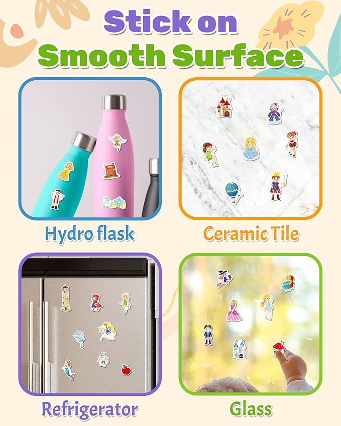 Benresive Reusable Sticker Book for Toddlers 2-4 Years, Fun Travel Stickers for Kids, Waterproof Sticker Books for Toddlers 1-3, Crafts Activities for Todddlers 1-3 2-4 3-5 - Fairy-CubbioJoy