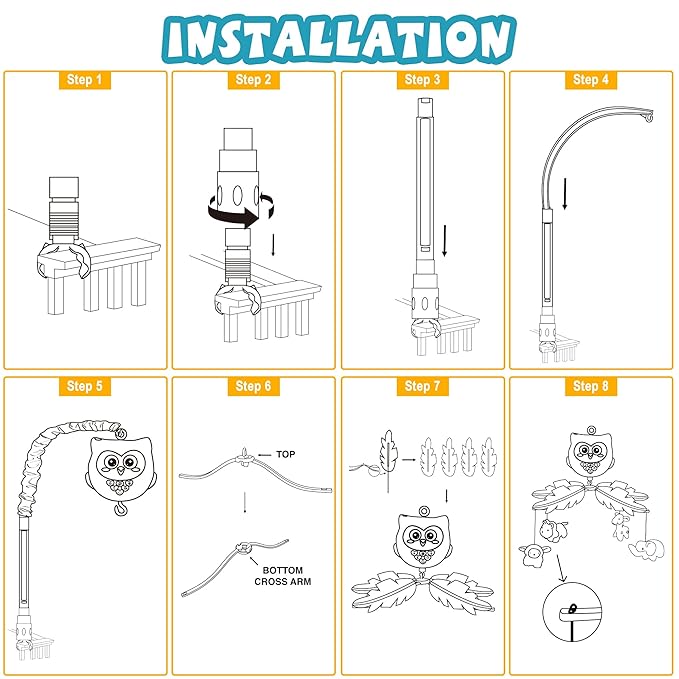 Baby Crib Mobile with Music and Lights for Boys Musical Mobile Animals for Crib Bassinet Girls Toys Hanging Portable Safari Nursery Decor Blue-CubbioJoy