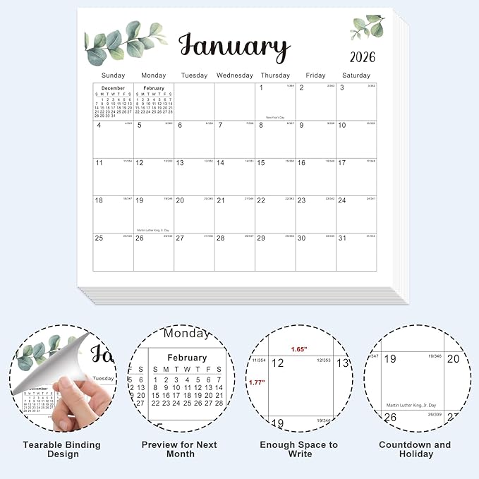 2026 Magnetic Fridge Calendar 18 Monthly Magnetic Calendar for Refrigerator 2026 Wall Calendar Planner Runs from January 2026 Until June 2027 Easy Organizing Markers Tearable (Nature)-CubbioJoy