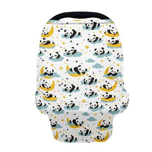 Binienty Cartoon Panda Carseat Cover for Baby Breathable Stretchy Baby Carseat Covers Lightweight Cartoon Car Seat Covers Infants Car Canopies-CubbioJoy