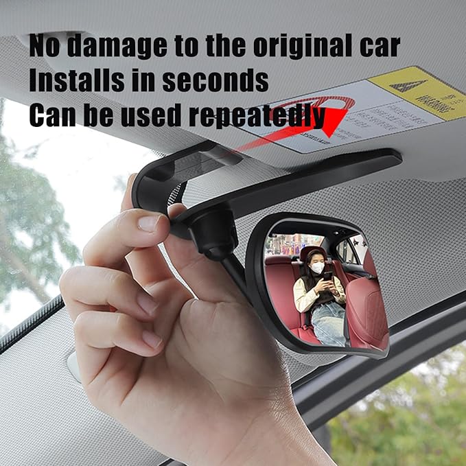 Car Rearview Mirror Rear View Mirrors for Baby 360 Adjustable Automotive Interior Mirrors Cars Mirror Rear Facing Kids Observing (Clip Base)-CubbioJoy