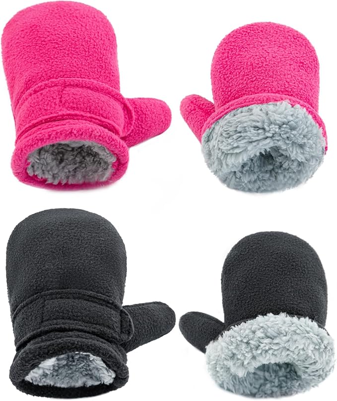 BAVST Baby Toddler Winter Mittens Girls Warm Fleece Lined Gloves Kids Sherpa Lined Mittens for Boys-CubbioJoy
