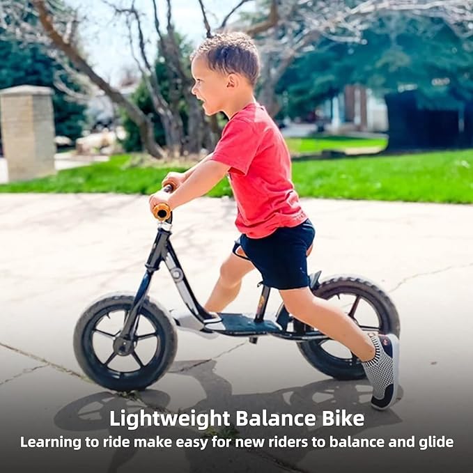 JOYSTAR 10"/12" Toddler Balance Bike for Girls & Boys, Ages 18 Months to 5 Years, Kids Push Bike with Footrest & Adjustable Seat Height, First Birthday Gifts for 2-5 Boys Girls-CubbioJoy