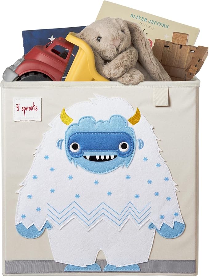 3 Sprouts Toy Storage Organizer: Toy Box Cube Organizer for Playroom, Nursery - Foldable Storage Bin - Yeti-CubbioJoy
