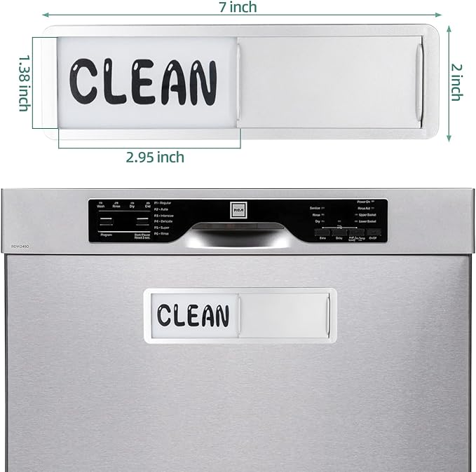 Dishwasher Magnet Clean Dirty Sign，Clean and Dirty Dishwasher Sign，Clean Dirty Magnet for Dishwasher，Dishwasher Clean Dirty Sign,Works for All Dishwashers，Dishwasher Accessories（Silver）-CubbioJoy