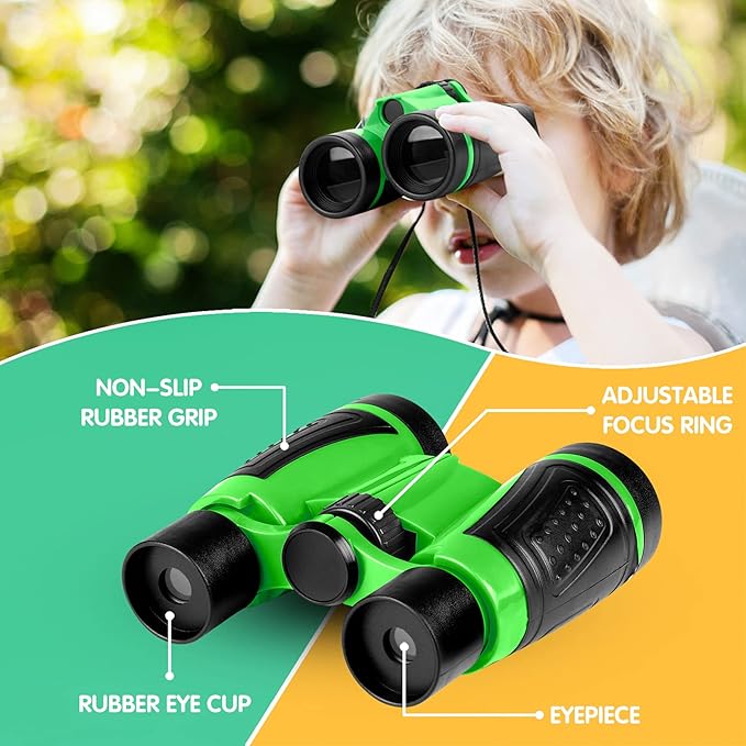 INNOCHEER Kids Explorer Kit & Bug Catcher Kit & Safari Costume Kit, Outdoor Exploration Set with Hat, Vest, Butterfly Net and Bugs Book for Boys Girls 3-12 Years Old (Camouflage Green)-CubbioJoy