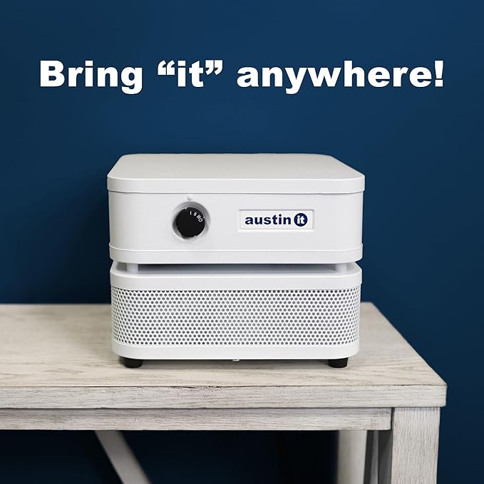 Austin Air it Room Air Purifier with VOC Carbon Wrap Air Filters - Personal Air Filter Single Room Air Purifiers - Portable Allergy Purifier - Stylish Tabletop Purifier for Dust, Model C100CC1-CubbioJoy