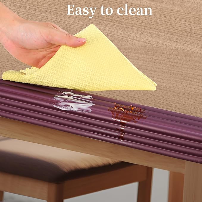 Corner Protector for Baby, Widen Edge Protector with Adhesive Backing, Baby Proofing Edge Corner Protect Self Adhesive Furniture Guard Bumper for Table, Desk, Fireplace (Dark Brown, 6.6ft)-CubbioJoy