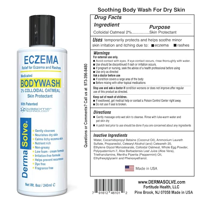 Dermasolve Eczema Relief Body Wash (2 Pack) | Protects, Moisturizes, and Repairs Skin - Kids, Babies & Adults - Steroid Free-CubbioJoy