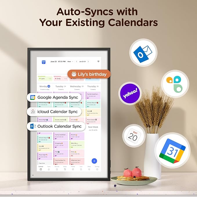 15.6 Inch Digital Calendar, Wall Electronic Desk Calendar, Full HD 1920 * 1080P IPS Touchscreen Interactive Display for Family Meal Planner Support - Streamline Household Organization-CubbioJoy