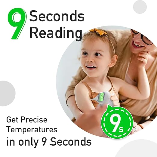 Boncare 9 Seconds Digital Basal Thermometer - Accurate Oral & Rectal Thermometer for Adults & Kids, Fever Alarm, Large Display (White)-CubbioJoy