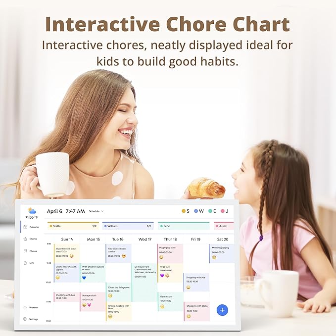 Dragon Touch 32" Digital Calendar Chore Chart – 1080P Full HD Interactive Touchscreen, Smart Family Planner, Hearth Display Digital Calendar Wall & Desk Mountable for Seamless Scheduling-CubbioJoy