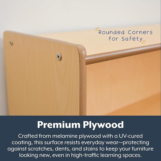 Angeles Value Line Narrow 2-Shelf Storage, Classroom Shelves and Daycare Furniture, Kids' Bookcases Cabinets & Shelves, 36" L x 12" W x 26" H-CubbioJoy