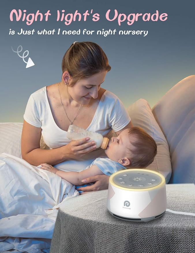 Dreamegg D1 Pro White Noise Sound Machine, 3-in-1 Baby Soother Sound Machine Separate Night Light, 29 HiFi Sounds, Noise Machine for Sleeping & Relaxation for Adults Baby Registry Gift (D1 Upgraded)-CubbioJoy