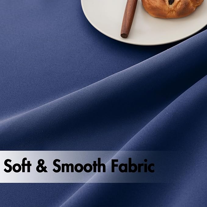 ANRODUO Back Tab Blackout Curtains for Bedroom Living Room, Rod Pocket Pinch Pleated Thermal Insulated Room Darkening Curtains 84 Inches Long 2 Panels, Navy Blue, 42 x 84 Inch-CubbioJoy