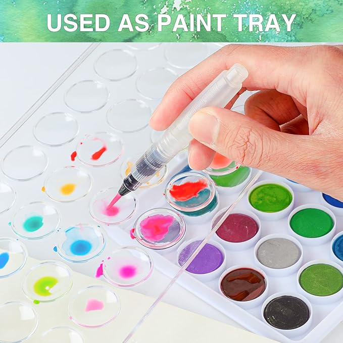 AROIC 65 Pieces Watercolor Paint Set,36 Colors Watercolor,10 Brushes,3 Refillable Water Brush Pens,16 Page Pad(8.5 * 5.5in),Profesional Watercolor Kit for Kids, Adults, Beginners-CubbioJoy