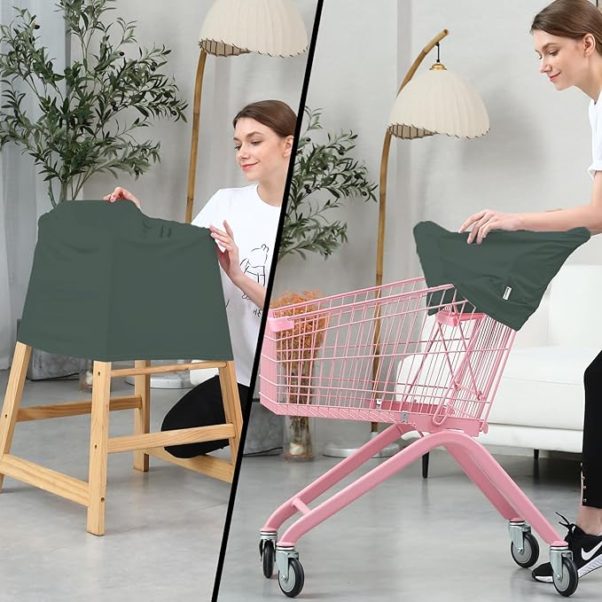 Car Seat Cover Baby for Nursing, Baby Breastfeeding Cover Carseat Canopy Covers, Solid Color Multi-use Nursing Cover for Babies (Roman Green)-CubbioJoy