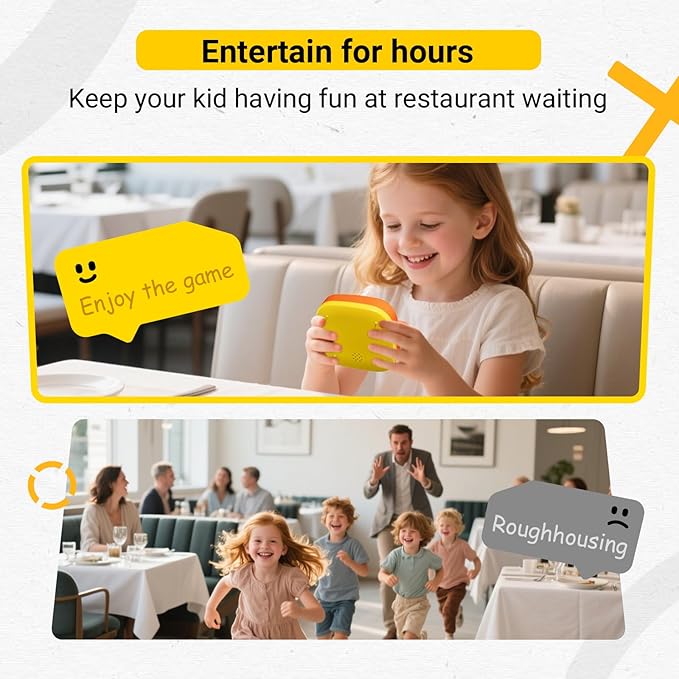 4-in-1 Handheld Tic Tac Toe Game Portable Electronic Board Games for Kids & Adults, Travel Fun & Memory Growth Gift, Orange-CubbioJoy