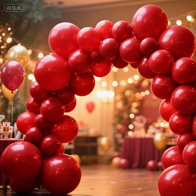 140pcs Red Round Balloons Different Sizes 18 12 10 5 Inch Latex Balloons for Arch Decoration Party Balloon Kit for Graduation Birthday Party Wedding Balloon Baby Shower Decoration-CubbioJoy