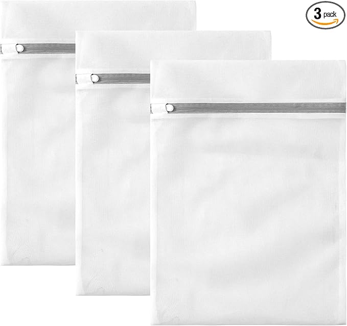 3 Pack Small Mesh Laundry Bags by MDSXO- Small Durable Lingerie Delicates Bag for Washing Machine for Socks, Bra, Mask,Baby Clothes 10 * 12 inch [3 Pack]-CubbioJoy