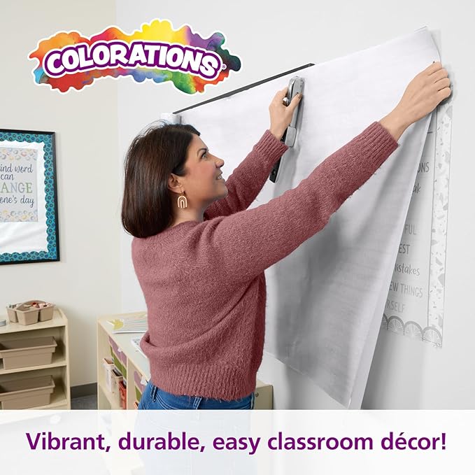 Colorations Dual Surface Paper Roll Classroom Supplies for Arts and Crafts White (36" x 1000') (Item # DSWH)-CubbioJoy