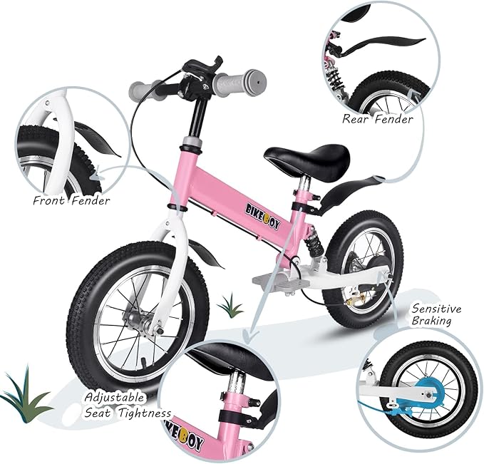 Balance Bike 2 in 1,The Dual Use of a Kids Balance Bike and Kids Bike,12 14 Inches for 2-6 Years Old,with Shock Absorbers, Fenders, Pedals, Auxiliary Wheels-CubbioJoy