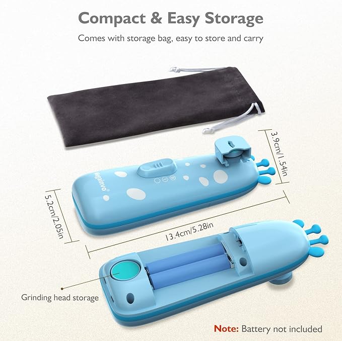 Baby Nail Trimmer Electric Baby Nail File Safe Baby Nail Clippers with Light 10 Grinding Heads Queit Baby Nail Polish Grooming Kit for Newborn Infant Toddler Toes Fingernails Care - Blue-CubbioJoy