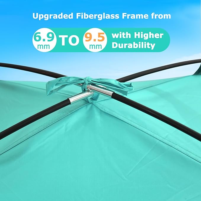 COMMOUDS Beach Tent Sun Shade for 3/4-5/6-7/8-10 Person, UPF 50+ Beach Sun Shelter Canopy Tent, Lightweight, Easy Set Up and Carry-CubbioJoy
