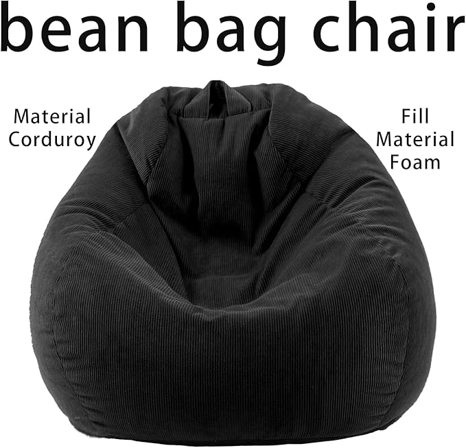 Bean Bag Chairs for Kids Chair Round Sofa Memory Foam Filling Reading Gaming Sofa for Living Room Bedroom-CubbioJoy