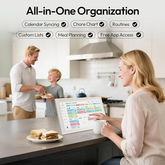 BOCT 21.5'' Digital Calendar Wall - 32GB Memory Touch Screen Chore Chart Smart Calendar,Digital Planner,Auto-Sync,APP Control,Interactive Family Schedules, Gift for Mother-CubbioJoy