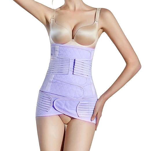 2 in 1 Postpartum Belly Band Wrap Purple, C-Section Support Belt XX-Large, Post Partum Support Recovery Waist/Pelvis Belt, Hysterectomy Belly Band Binder Girdle Stomach-CubbioJoy