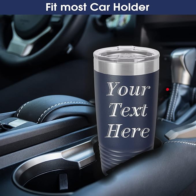 Custom Insulated Coffee Mug, Gift for Dad, Father’s Day Gift Ideas, Custom Cup for Men, Groomsmen Gift Idea, Personalized Tumbler with Text (Navy Blue, 20oz)-CubbioJoy