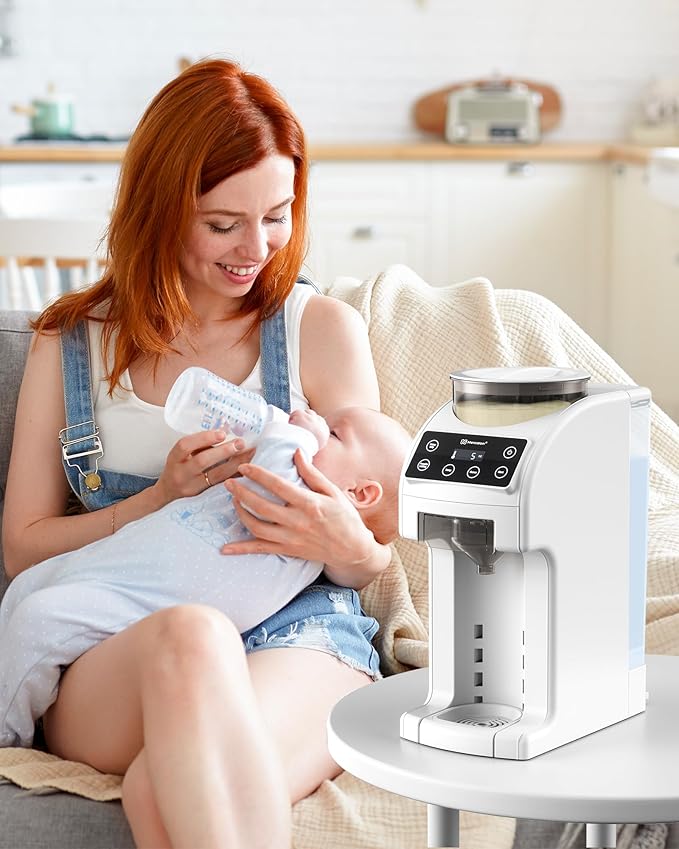 Instant Formula Maker, Fast and Customizable Formula Dispenser Machine with Accurate Temperature Control for Baby, Automatic Powder Blending for All Brands of Bottles and Formula, White-CubbioJoy
