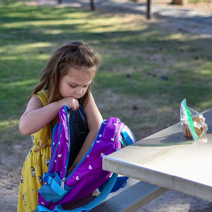 BLUEFAIRY Kids Backpack for Girls Primary Elementary School Bag Bookbag for Childs Book Bag Mochilas Escolares para Niñas de 4-6 Back to School Cute Gifts 17" Heart Print/Purple-CubbioJoy