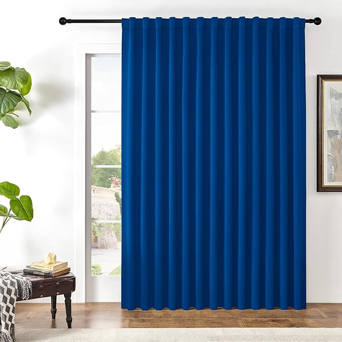 Joydeco Custom Blackout Curtains for Bedroom, 1 Panel Room Darkening Curtains & Drapes for Living Room Window Rod Pocket Back Tab (Custom Size,Royal Blue)-CubbioJoy