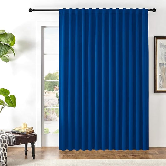 Joydeco Custom Blackout Curtains for Bedroom, 1 Panel Room Darkening Curtains & Drapes for Living Room Window Rod Pocket Back Tab (Custom Size,Royal Blue)-CubbioJoy